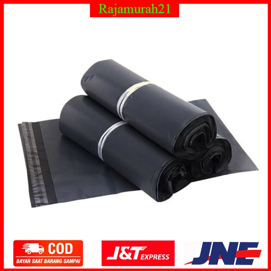 TaffPACK Kantong Amplop Plastik Packing Polymailer Polybag 100 Pcs - Black