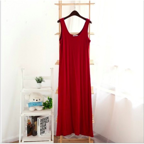 Dress Long Tanktop / Dress panjang Leher V maxi dress terlaris termurah