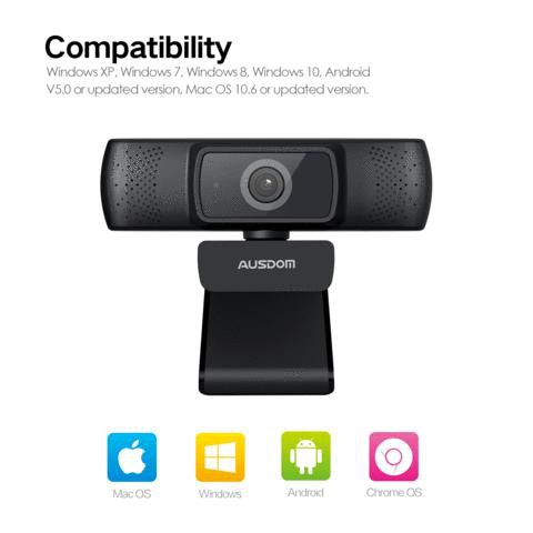 Webcam ausdom auto focus 1080P HD 30FPS noice cancelling microphone AF640 - Pc web camera Af-640