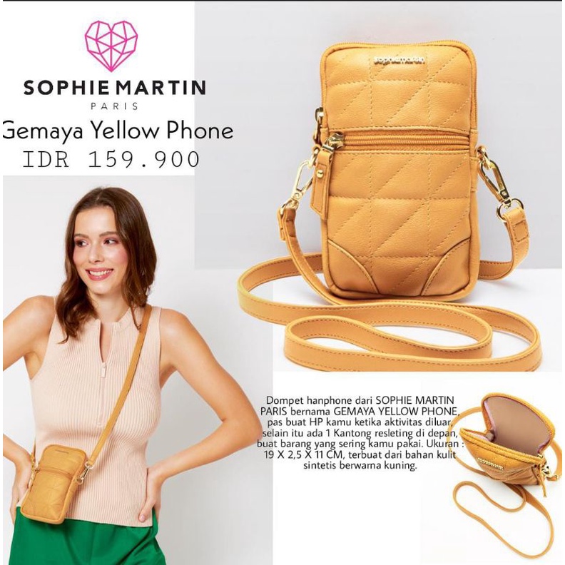 TAS HP SOPHIE MARTIN TAS GEMAYA YELLOW PHONE SOPHIE PARIS