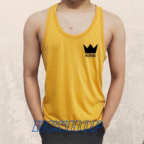 Singlet Pria Dewasa King Cowok Cewek Cotton Combed Adem