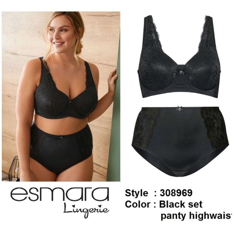 Bra set with panty Esmara Black Lace