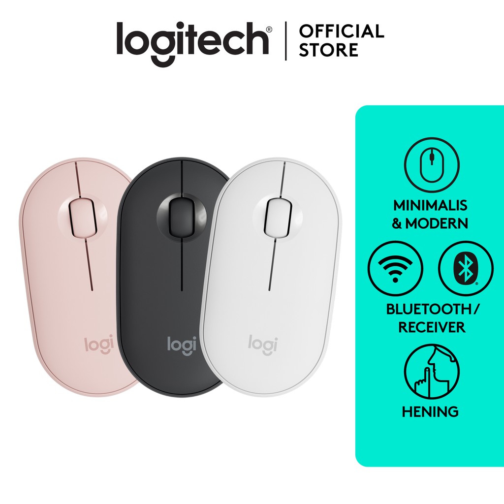 Logitech Pebble Wireless Bluetooth Mouse M350 Shopee Indonesia