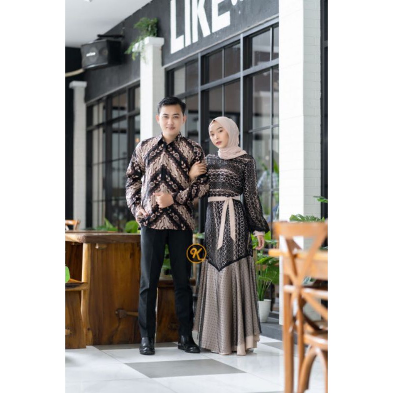 COUPLE KONDANGAN COUPLE GAMIS NIELAM GAUN KONDANGAN OUTFIT KONDANGAN GAUN PESTA