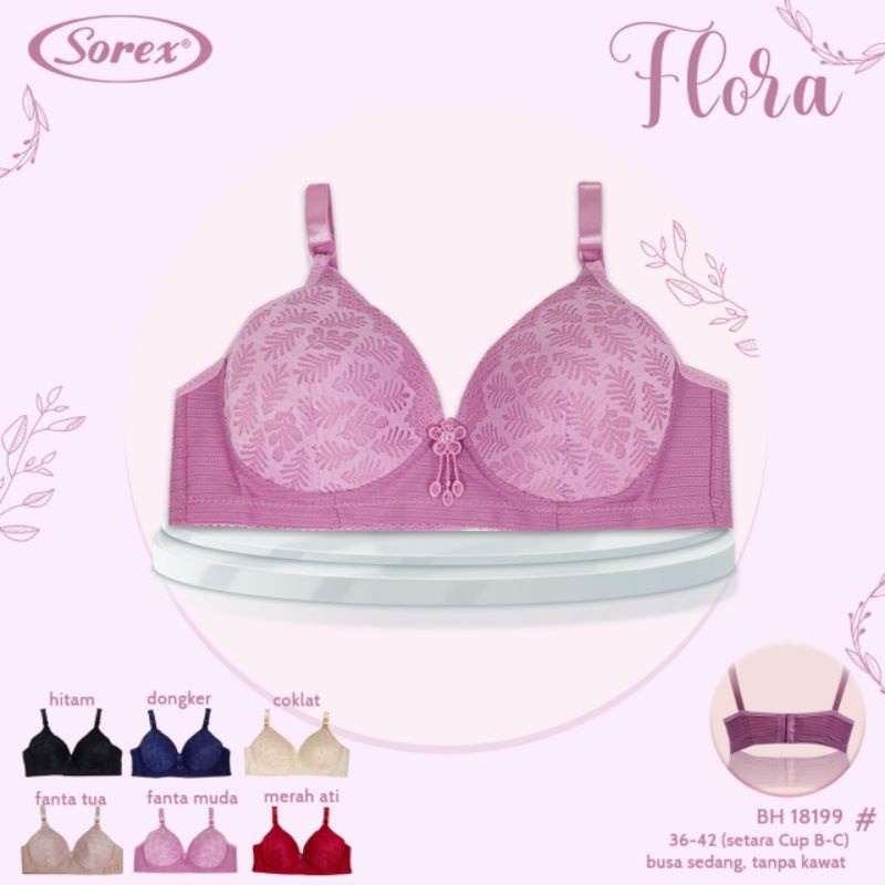 ORIGINAL BRA FASHION SOREX BRA BUSA TIPIS KAIT 3 TANPA KAWAT 17103 18199 33443 33460