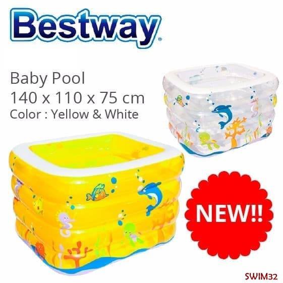 SWIM32 KOLAM SPA BAYI BESTWAY YELLOW OR WHITE / KOLAM KOTAK BESTWAY