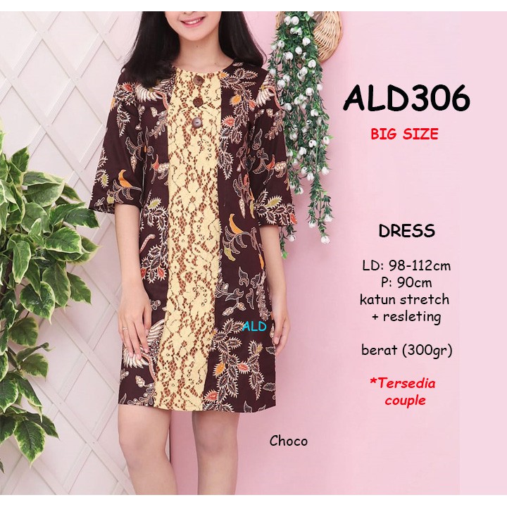 ALdera Dress Batik Tunik Wanita Murah Cantik Modern Jumbo ALD306