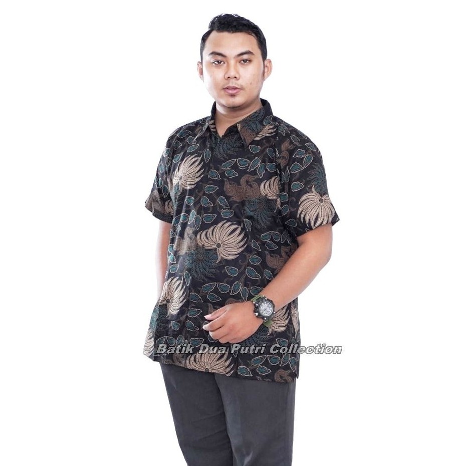 Couple Batik Atasan Wanita Kemeja Pria Seragam Batik Kerja Warna Hijau By Batik Dua Putri Collection