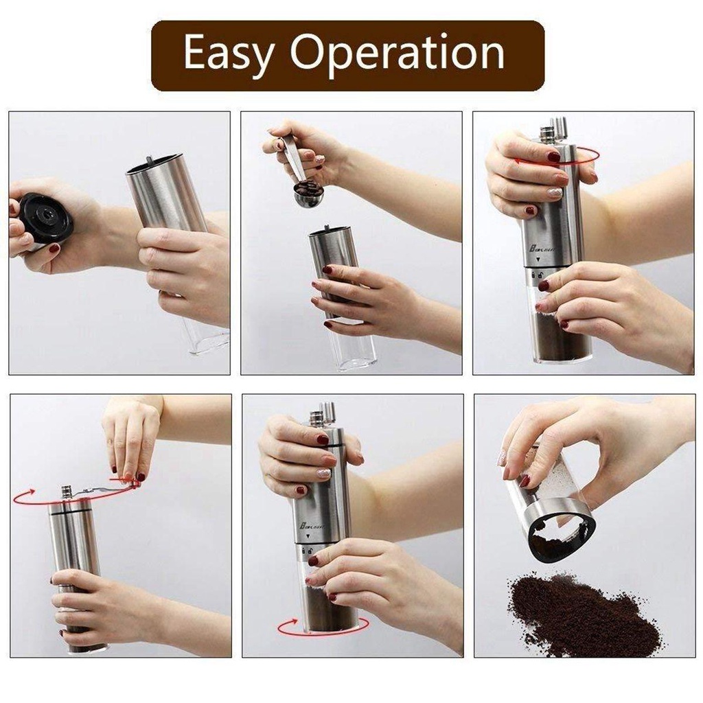 [Elegan] Alat Penggiling Biji Kopi Portable Dapur Mini Segitiga Manual Adjustable Coffee Maker