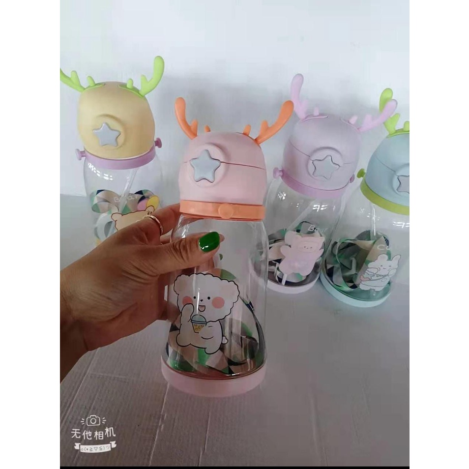 TALI PANJANG Botol SEDOTAN Minum Anak / 600ML Tanduk Rusa NEW Cute Imoet / Botol BPA Free