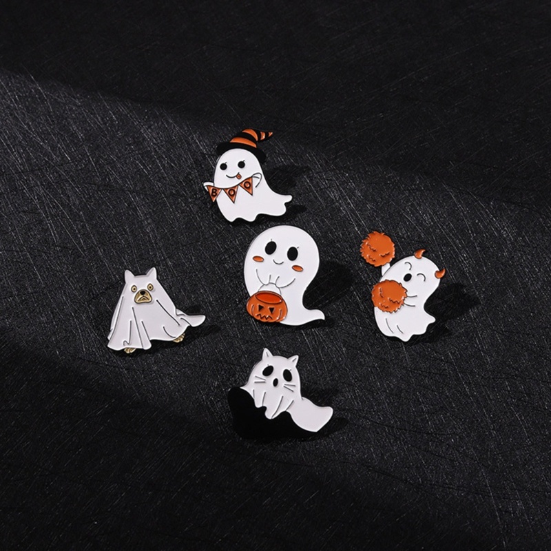 Bros Pin Enamel Desain Hantu Halloween Untuk Aksesoris Pakaian Anak