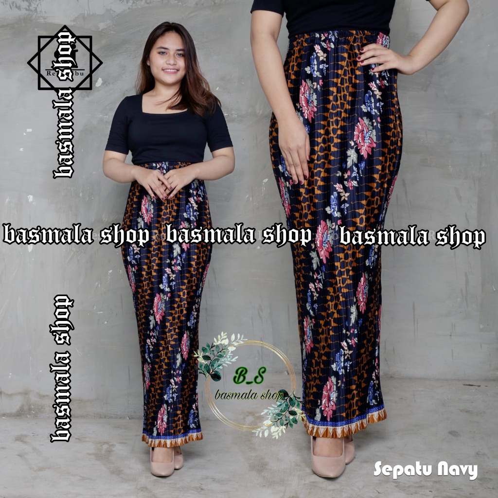 ROK PLISKET BATIK / ROK PLISKET / BAWAHAN KEBAYA / ROK KEBAYA / ROK WISUDA / KS NAVY BSW