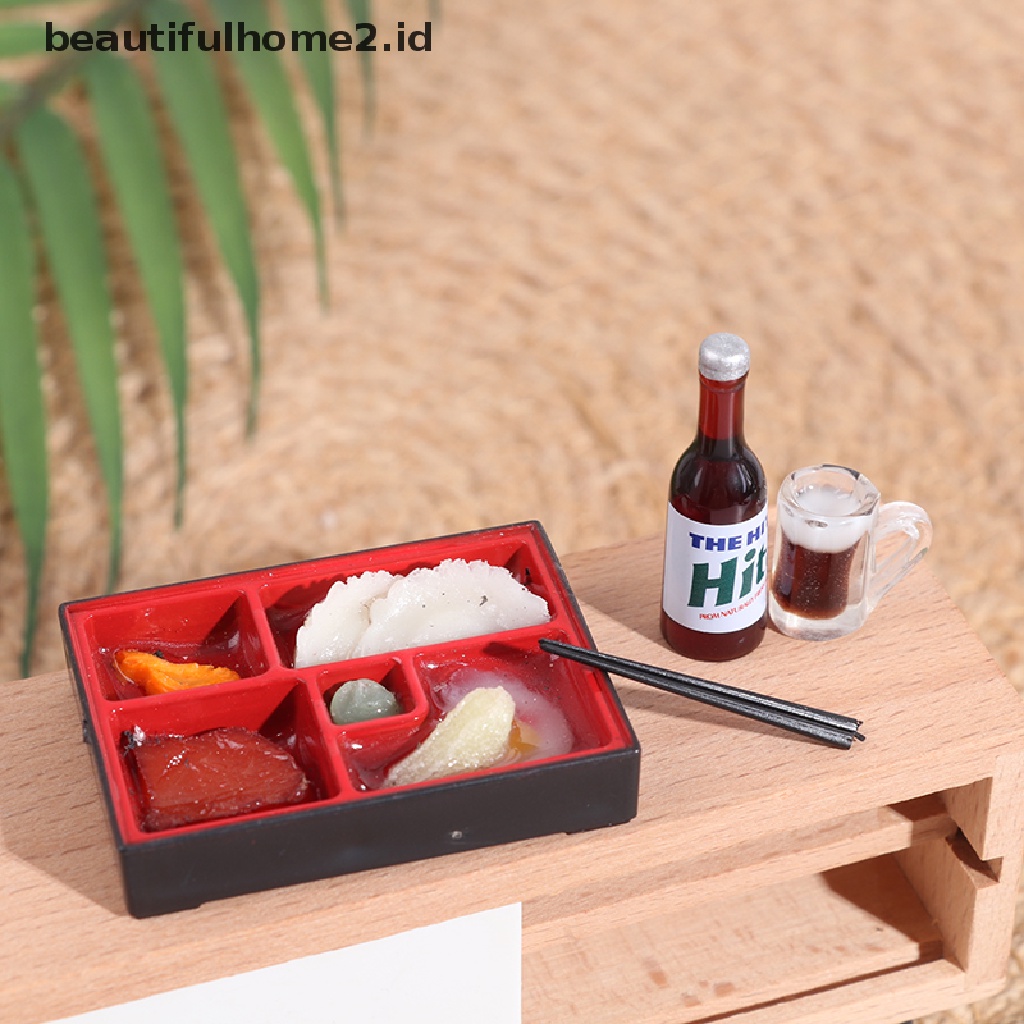 (beautifulhome2.id) Mainan Miniatur Kotak Makan fast food Gaya Jepang Untuk Aksesoris Rumah Boneka 1: 12