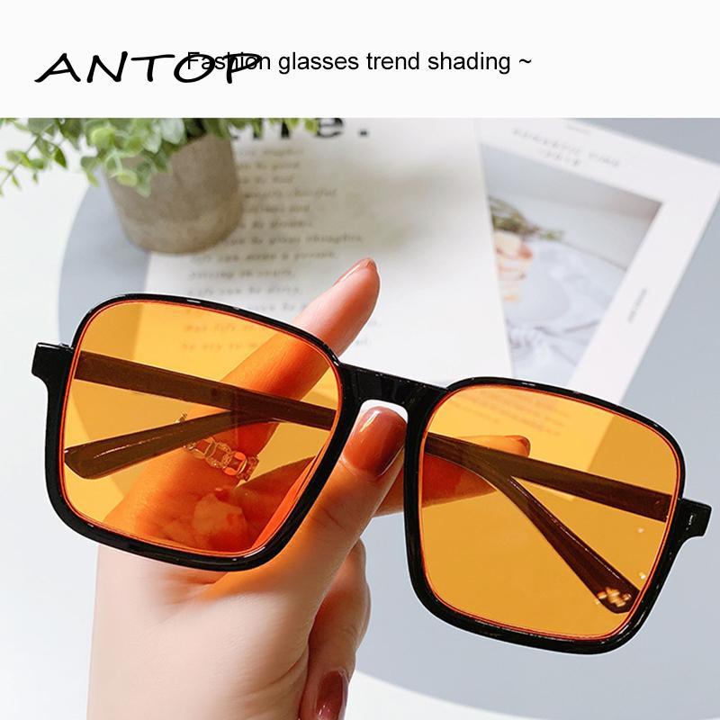 Kacamata Hitam Korea Retro Wanita Klasik Frame Kotak Besar Anti Radiasi Uv Untuk Sunglasses ANTOP