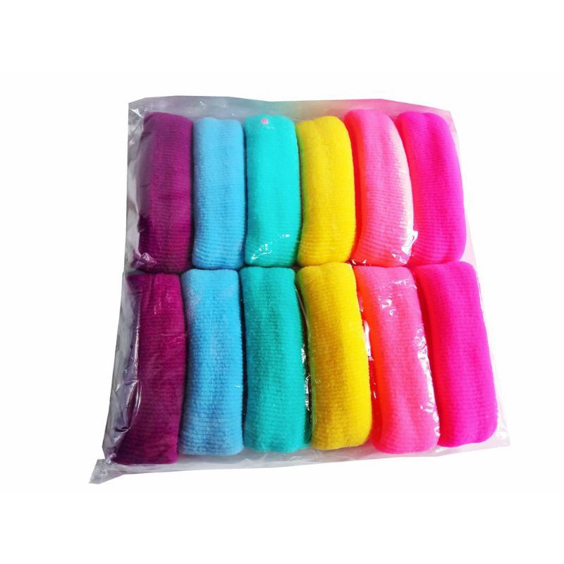 12 pcs (1 lusin) Ikat Rambut Kain seri Donat Multiwarna