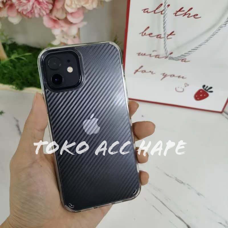 IPHONE X/XS/XR/XS MAX CARBON SKIN CASE BENING/CLEAR HIGHCOPY PREMIUM