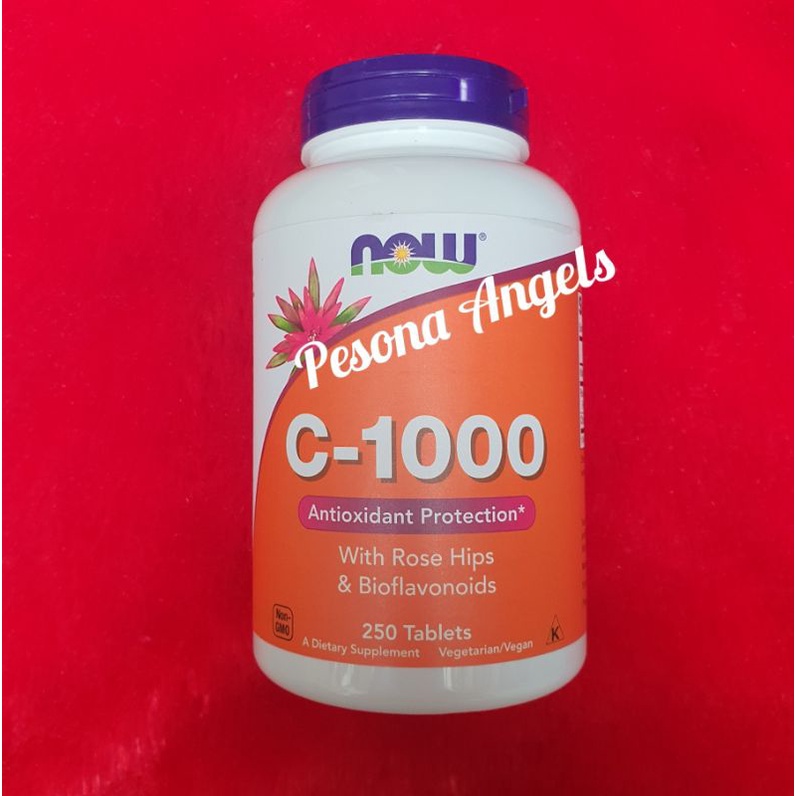 NOW - Vitamin C 1000mg - 250 tablets with Rose Hibs &amp; Bioflavonoids