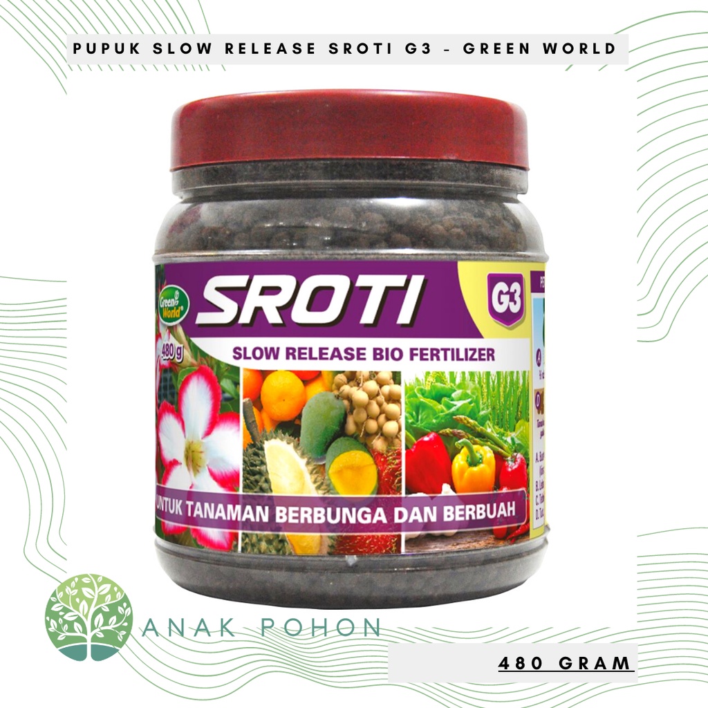 PUPUK ORGANIK SLOW RELEASE SROTI G3 - KHUSUS UNTUK TANAMAN BUNGA & BUAH - SLOW RELEASE BIO Verdio Ha