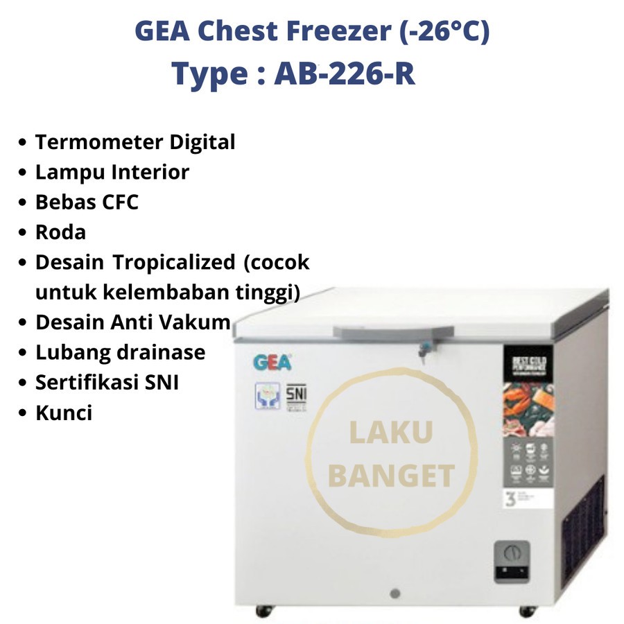 GEA Chest Freezer AB-226-R / Freezer Box GEA AB226R