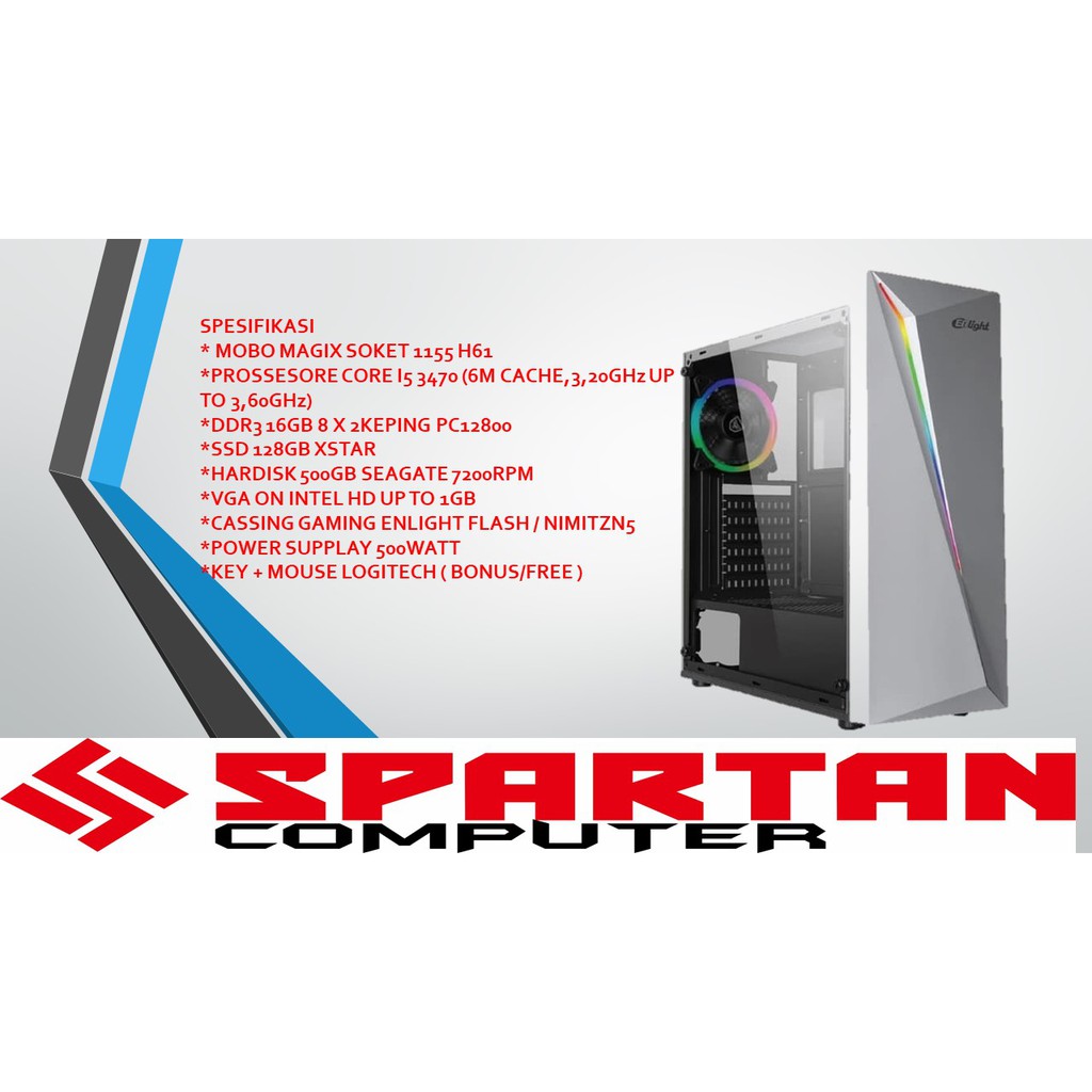PC RAKITAN CORE I5 3470 SSD 120GB CPU CPU EDITING DESIGN