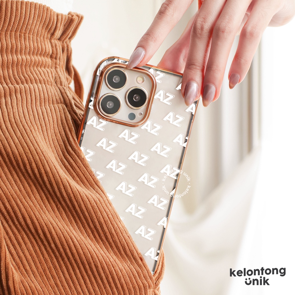 LANGSUNG KIRIM TANPA PO | (Seri 2) For iPhone - MOON GOLD Plating Case - Premium Case Custom Nama