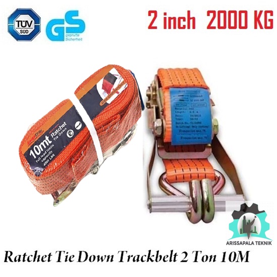 Tali Pengikat Barang Mobil Truk Trackbelt Rachet Tie Down Webbing Cargo Lashing Track Belt 2 Ton 2 I