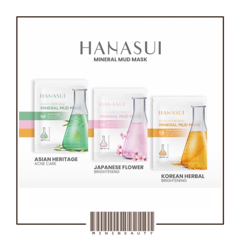 hanasui mineral mud mask peel off mud bpom original