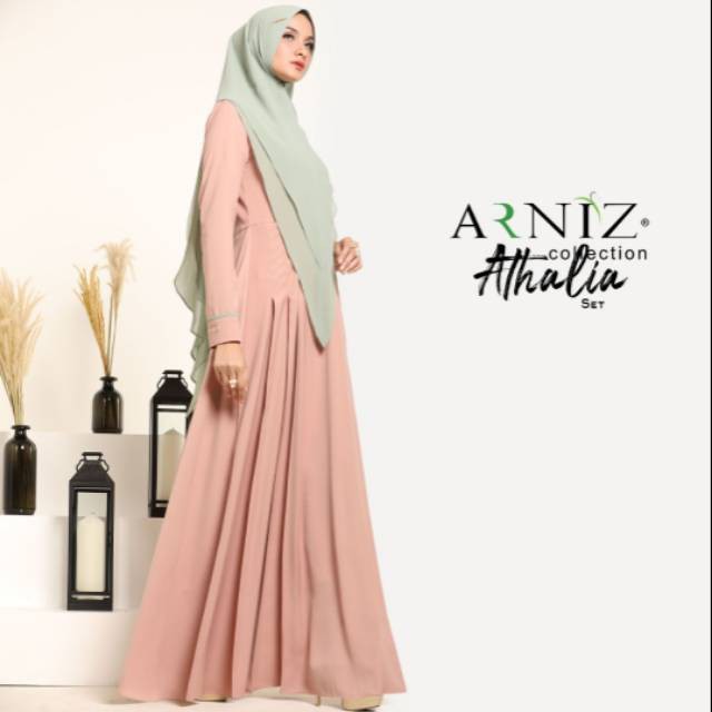 Gamis Athalia Set By Arniz/dress muslim/setelan muslim/baju muslim wanita/gamis dewasa/gamis ceruty