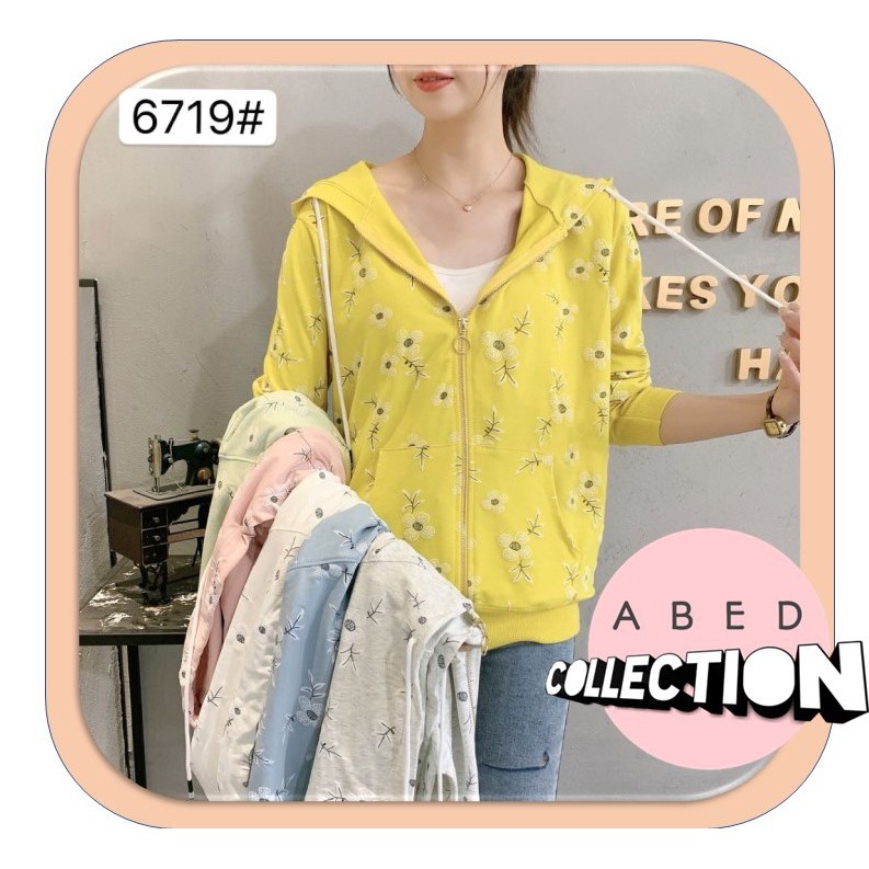 JAKET WANITA JAKET CASUAL BAHAN ADEM MOTIF BUNGA MATAHARI