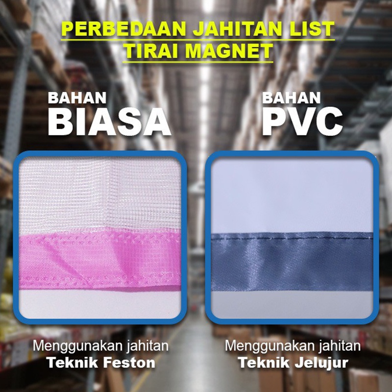 Tirai Pintu Magnet Solusi pencegah serangga masukTirai Magnet Elegan bahan plastik PVC (khusus ruangan berAC) / Tirai Pintu kama