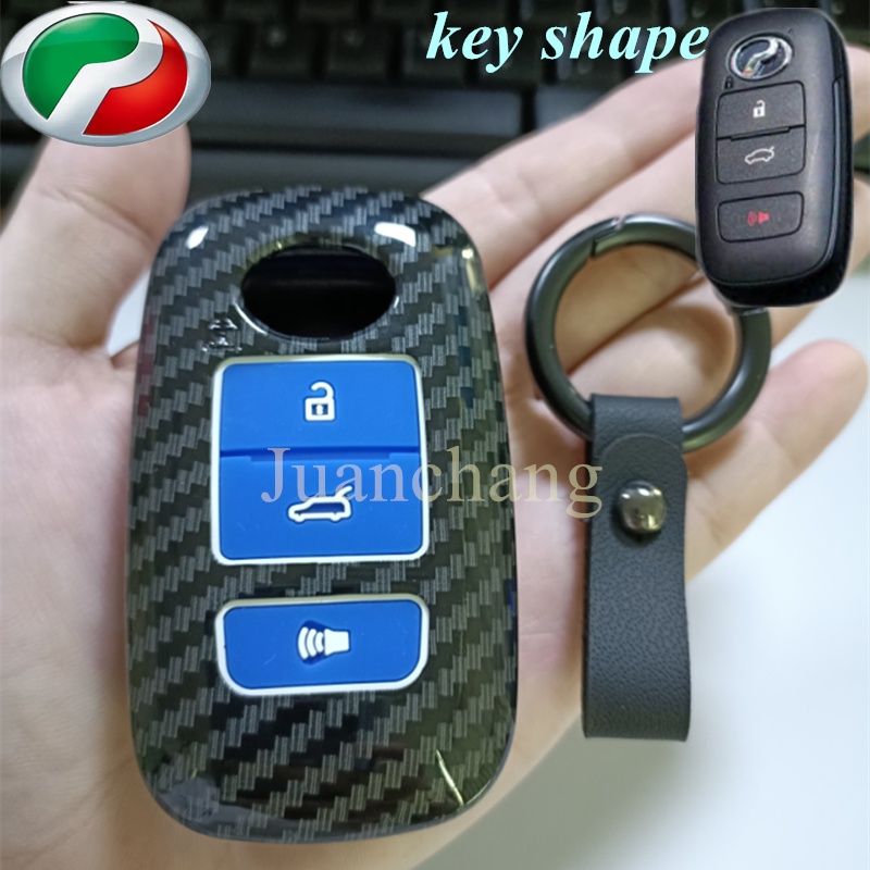Case Remote Kunci Mobil Keyless 3 Tombol Bahan ABS Karbon Untuk Toyota Ativa New MYVI 2022 / All New Ativa BEZZA AXIA ARUZ