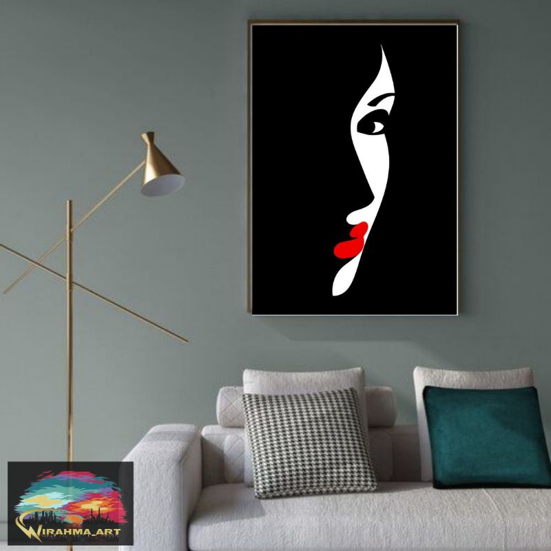 promo lukisan siluet modern art dekorasi rumah cafe kamar hotel