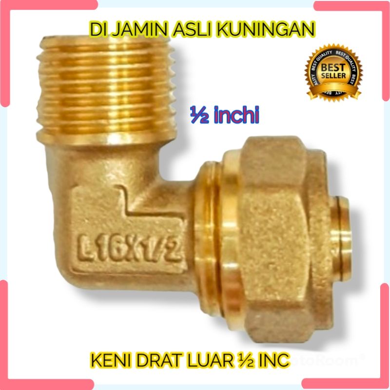 KENI SELANG AIR PANAS DRAT LUAR 1/2 INC KENI DRAT LUAR AIR PANAS ELBO DRAT LUAR ELBO PIPA AIR PANAS 