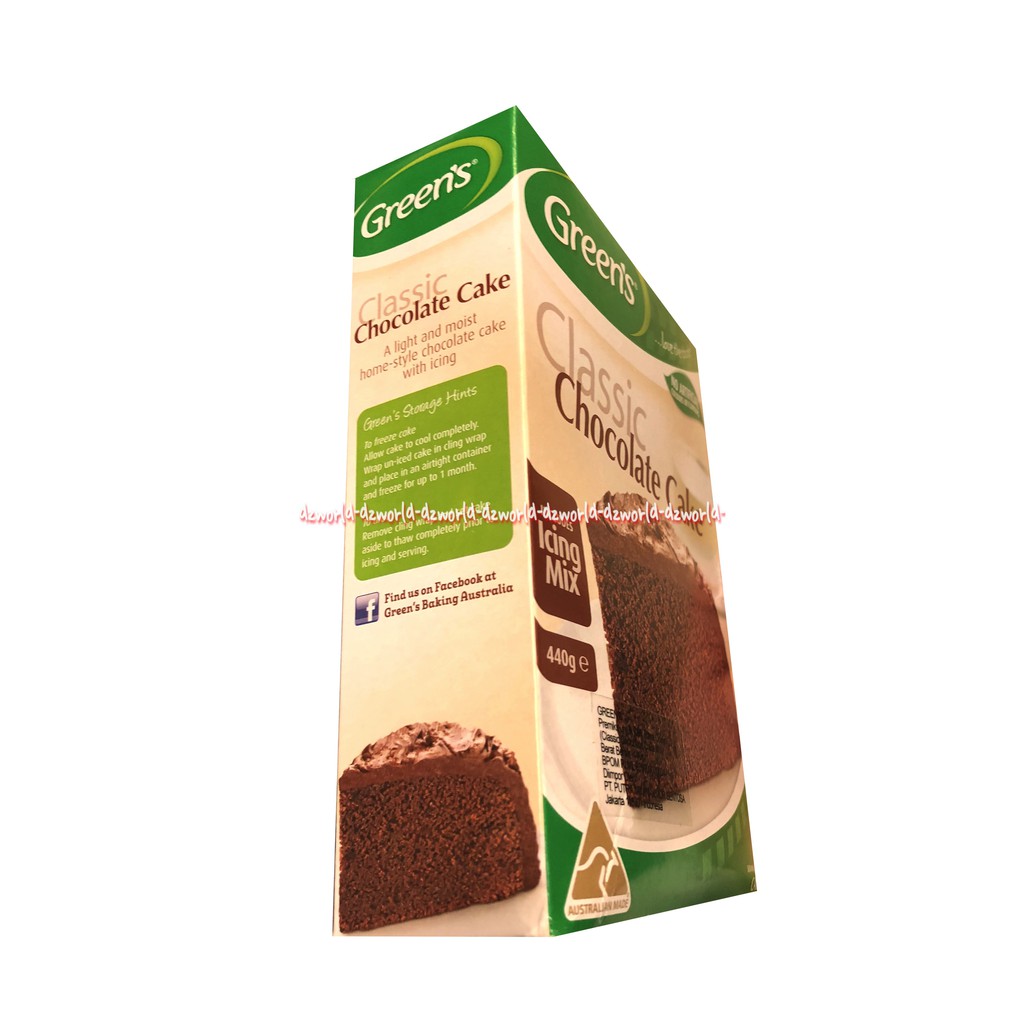 Green's Classic Chocolate Cake With Icing Mix Tepung Instan Kue Coklat 440gr