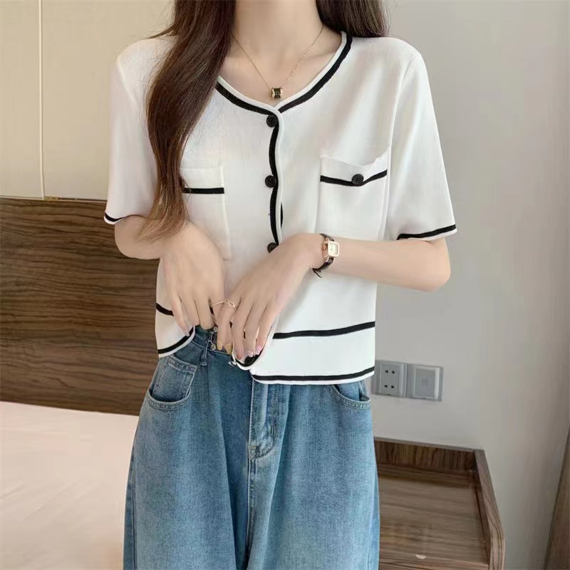 Melody Soft Knit Top - Atasan Wanita Import - Blouse Korea TM (A506)