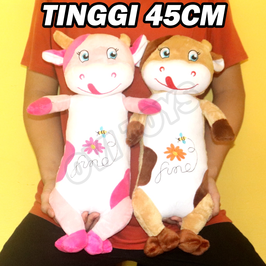 Boneka Sapi Guling Bahan Yelvo Tinggi 45cm Berlabel SNI