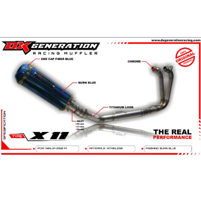 Dx Generation Racing X11 Series Fullsystem All New Ninja 250 , Ninja 250 Fi Atau Carbu