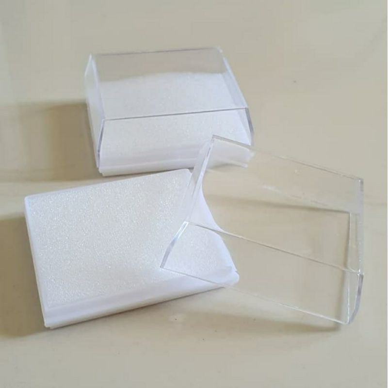 (Isi 12) Kotak / Box / Tempat Plastik Polos 7cm Rosario Aksesoris Bros Perhiasan Souvenir Hadiah