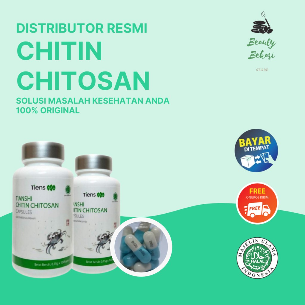 CHITIN CHITOSAN TIENS ORI  SUPLEMEN HERBAL PELANGSING BADAN  PENGHILANG LUKA KORENG BOROK ALAMI