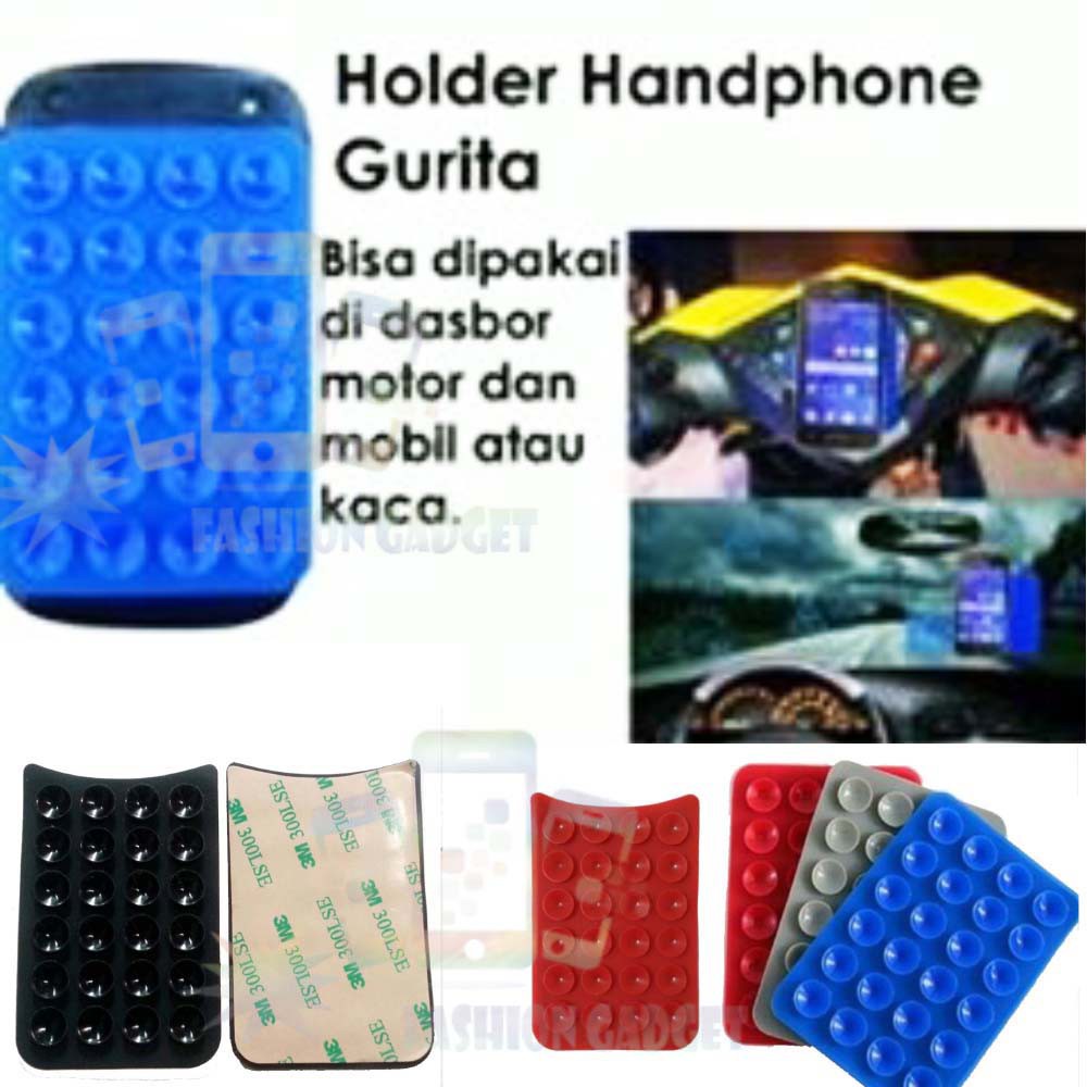 Tempelan GURITA Tentakel Besar LEBIH KOKOH / Holder Tempelan HP Perekat Handphone Cumi Untuk Motor