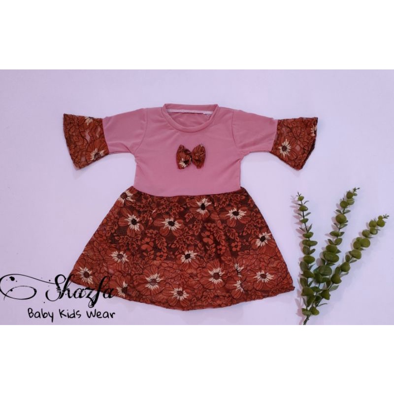 DRESS BAYI PEREMPUAN / DRESS ANAK BRUKAT LENGAN TEROMPET