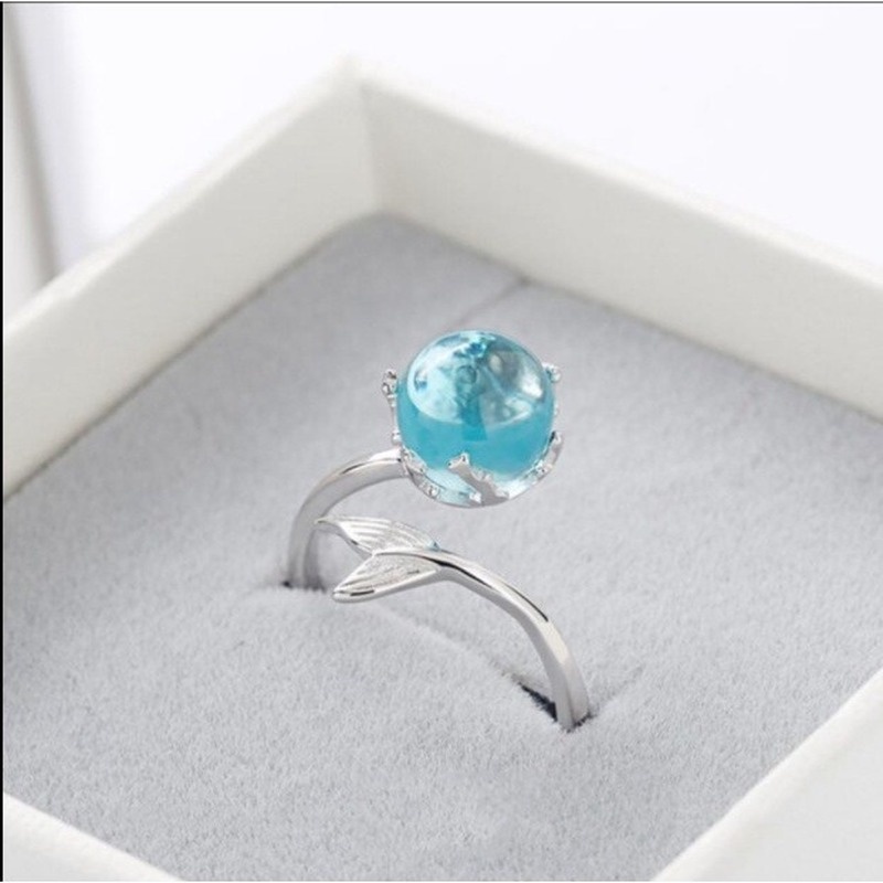 Japanese and Korean style niche design net red open ringMermaidIndex Finger Tail Ring