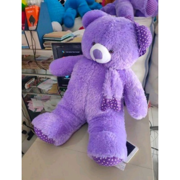 Boneka teddy bear topi  syall 90cm