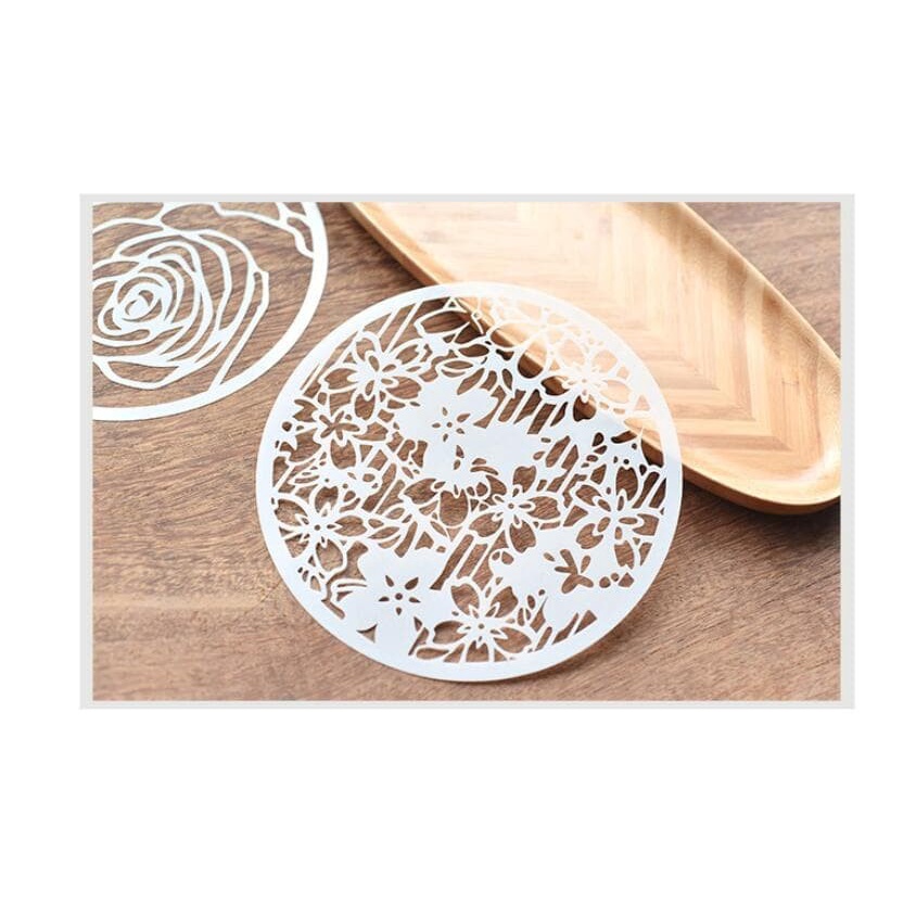 Round Plastic Stencil - Flower Pattern Series