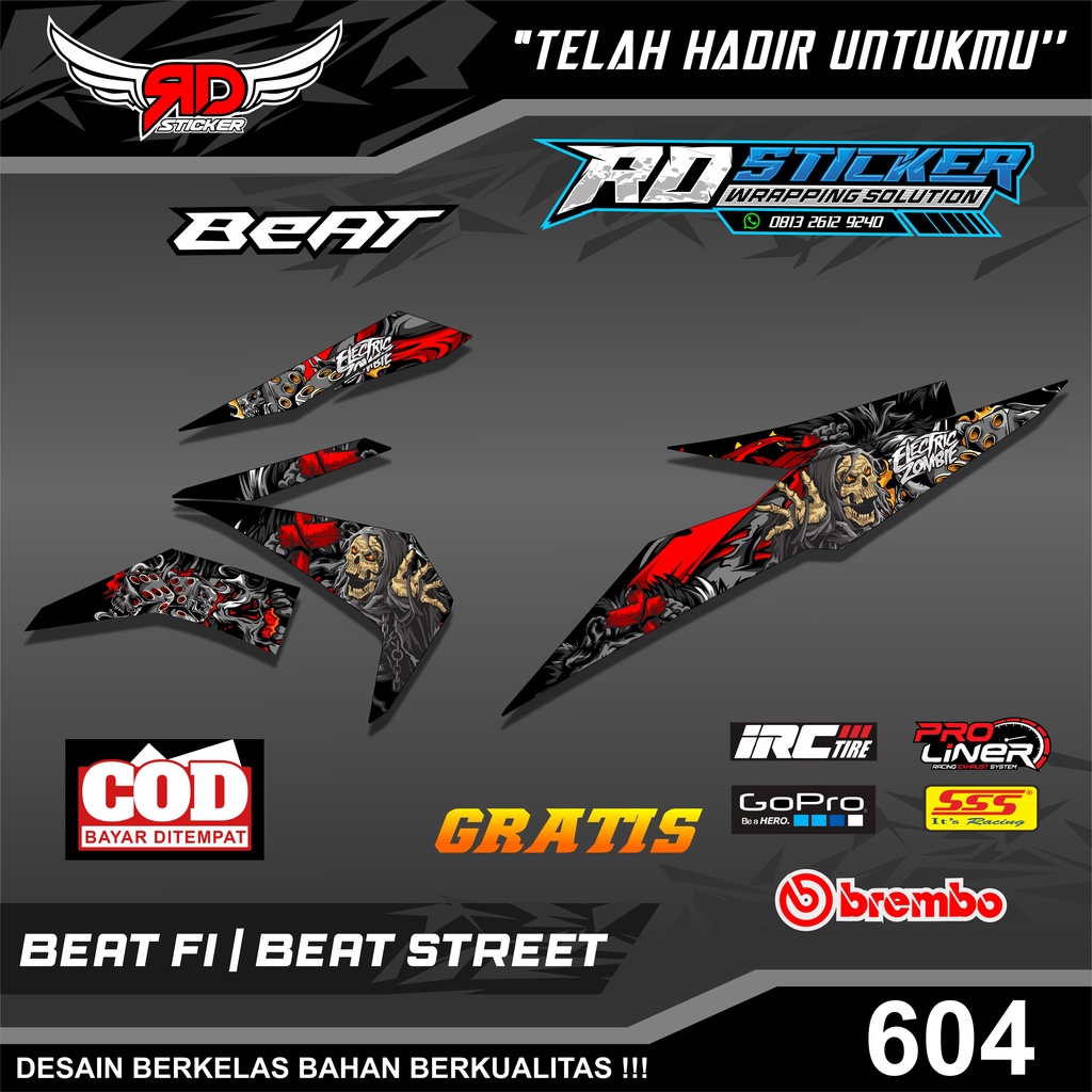 striping beat fi - striping beat street - striping beat -  sticker striping motor beat