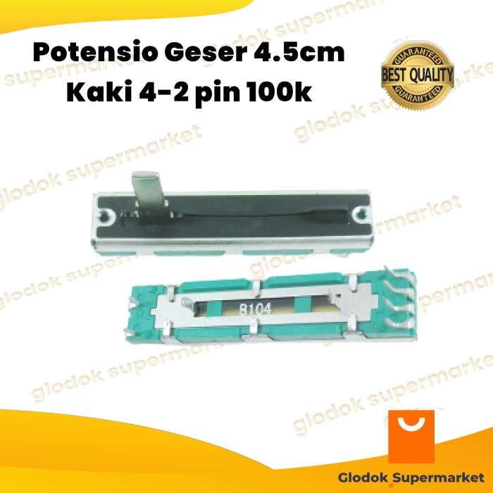 Potensio Geser 4.5cm Kaki 4-2 pin 100k Potentio Volume 4.5 cm 45mm