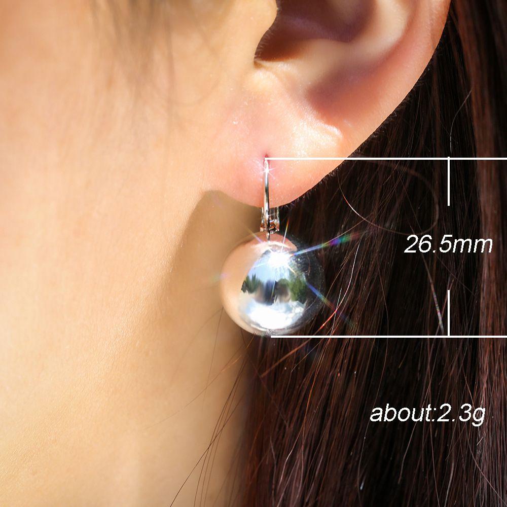 Needway Anting Aksesori Hadiah Wanita Anting Hoop Besar Bulat Bola Drop Earrings