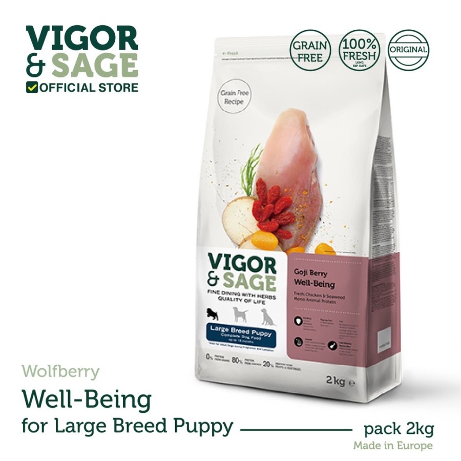 Vigor &amp; Sage Gojiberry Wellbeing Large Breed Puppy 2kg