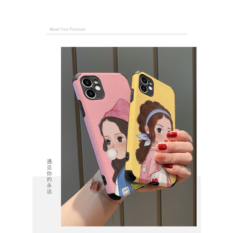 Casing Silikon IPhone 6 6sPlus 7 8Plus X XS XR XSMAX 11 pro 11promax 12promax Motif Gadis Bubble