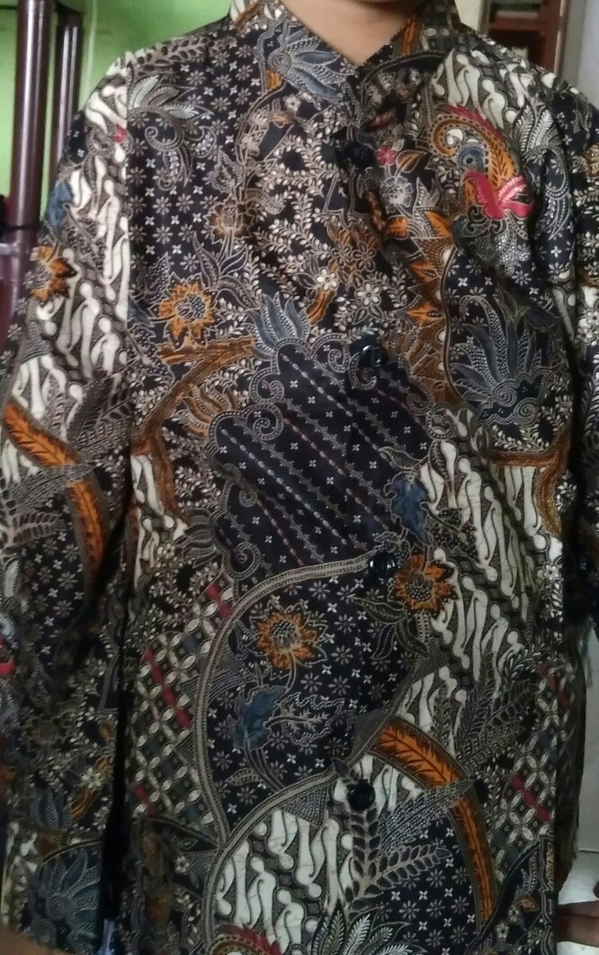 Set Batik Couple Ayah Dan Anak Motif Klasik Warna Kuning